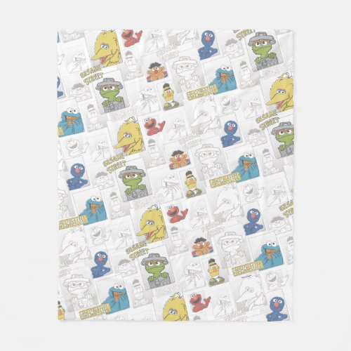 Sesame StreetVintage Comic Pattern Fleece Blanket