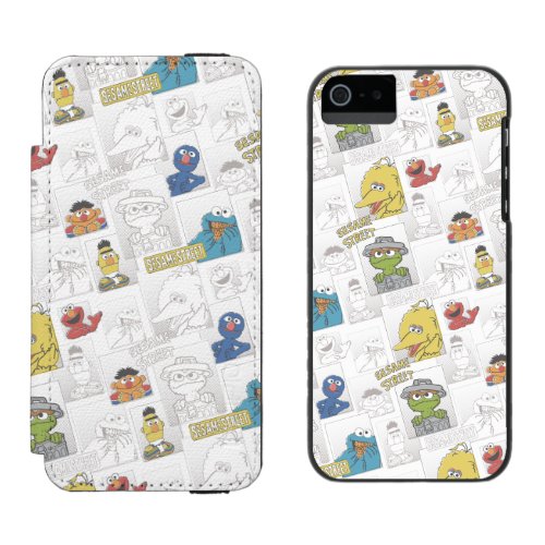 Sesame StreetVintage Comic Pattern iPhone SE55s Wallet Case