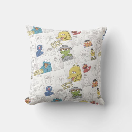 Sesame StreetVintage Comic Pattern Throw Pillow