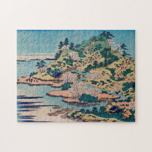 Sesshu Ajigawaguchi Tenposan by Katsushika Hokusai Jigsaw Puzzle