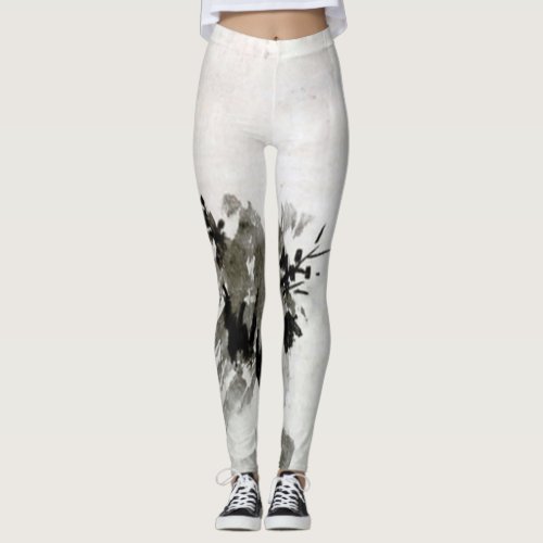 Sesshu Toyo Haboku _ Sansui Landscape Leggings