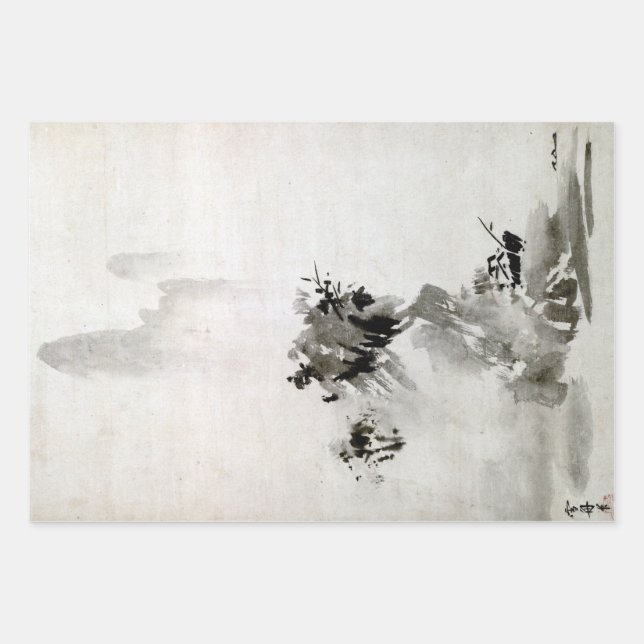 Sesshu Toyo Haboku-Sansui Landscape Wrapping Paper (Front)