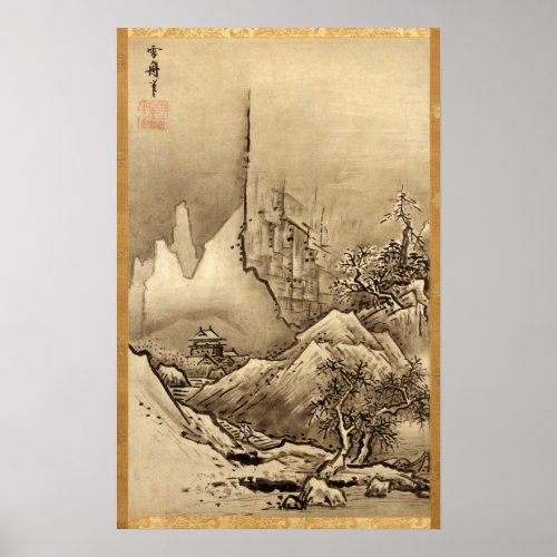 Sesshu Toyo Landscape of Four Seasons _ Fall Poster