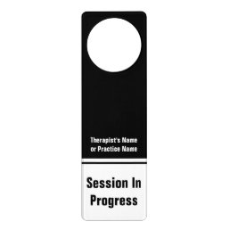 Session in Progress Black and White Template Door Hanger