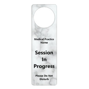 Session In Progress Faux Marble Do Not Disturb Door Hanger