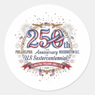 SESTERCENTENNIAL CLASSIC ROUND STICKER