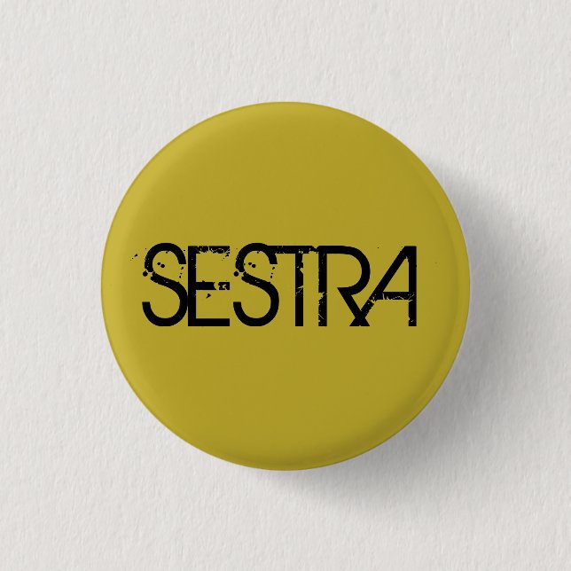 Sestra from tv show Orphan Black,distressed block Pinback Button (Front)