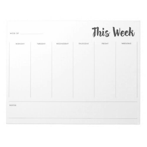 Set 1 This Week Planner Notepad