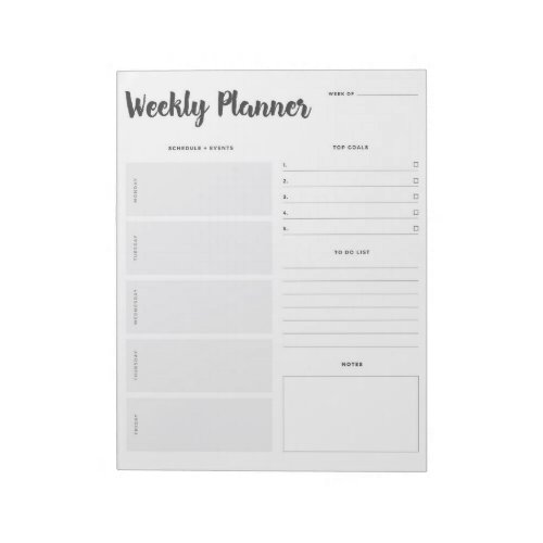 Set 1 Weekly Planner Notepad
