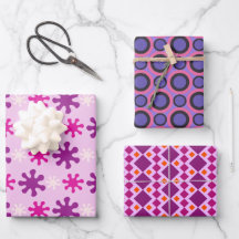 Set 3 Colorful Vintage Retro 60s 70s