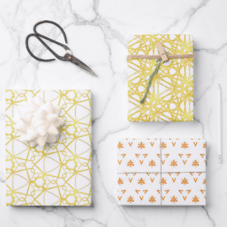 set 3 gift wrapping paper, Elegant and modern Wrapping Paper Sheets