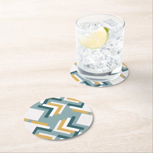 Set 6 cardboard posters with geometric design round paper coaster