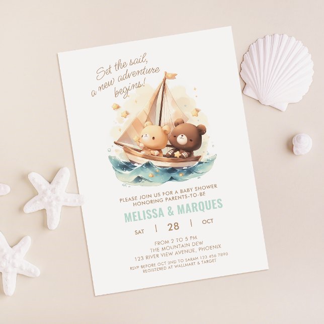 Set A Sail New Adventure Begins Baby Shower Invite (Creator Uploaded)