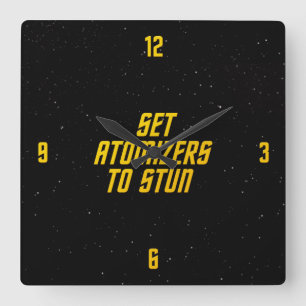 Set Atomizers to Stun Square Wall Clock