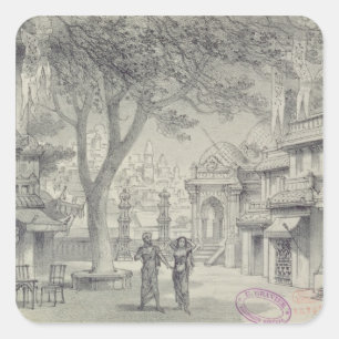 Set Design for Act II of the opera 'Lakme' Square Sticker