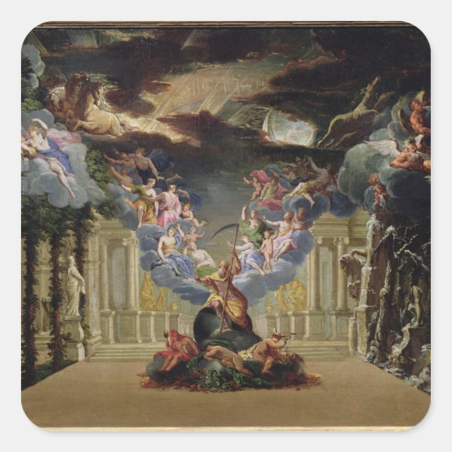 Set design for 'Atys' by Jean-Baptiste Lully Square Sticker (Front)