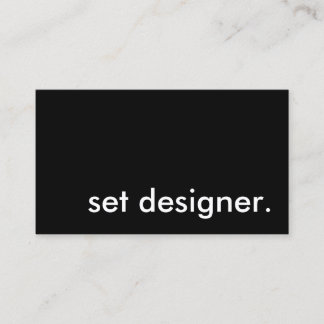 set designer. business card