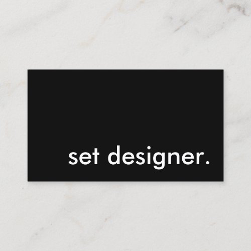 set designer business card