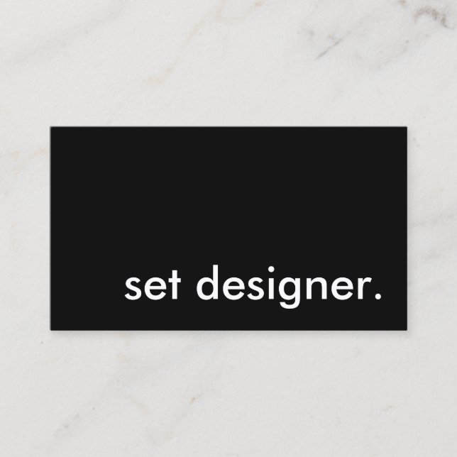 set designer. business card (Front)