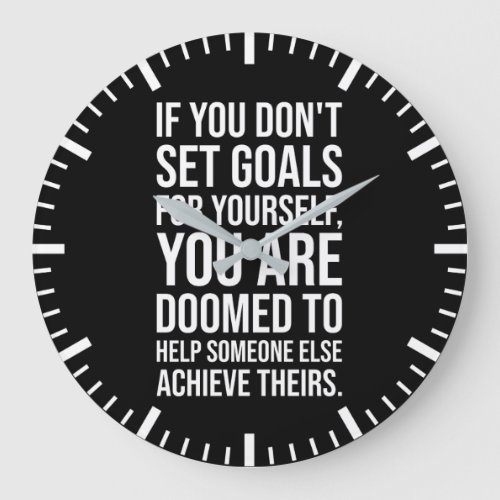 Set Goals _ Hustle and Success Motivational Large Clock