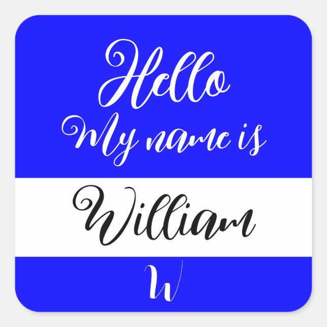 Set "Hello My Name is" Label Sticker (Front)