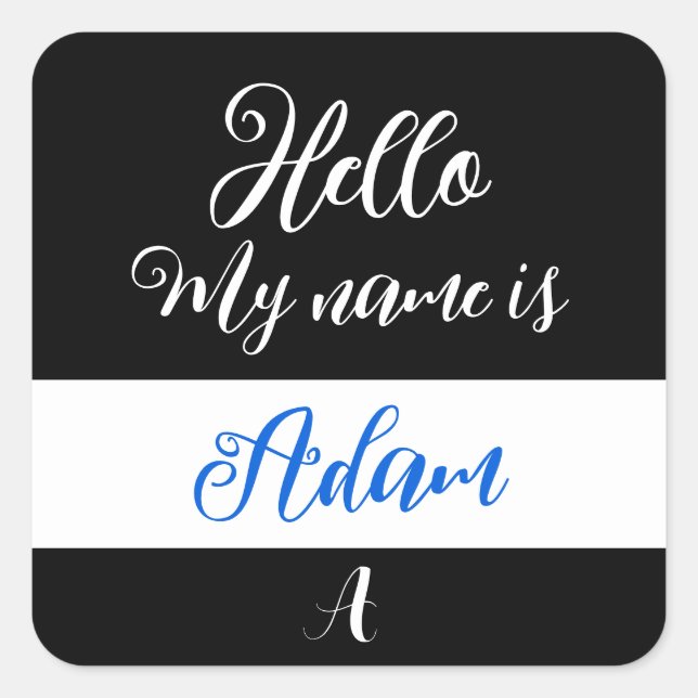 Set Hi "Hello My Name is" Sticker (Front)