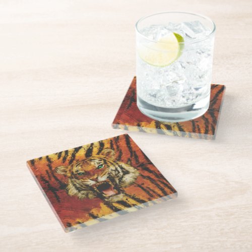 Set Me Free Tiger Glass Coaster