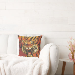 Set Me Free Tiger Throw Pillow
