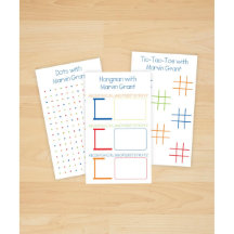 Set of 100 Tic-Tac-Toe Paper Game Pad Sheets