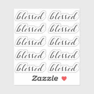 Set of 10 - BLESSED Religious Script Typography Sticker