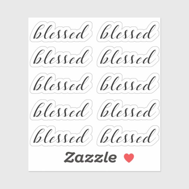 Set of 10 - BLESSED Religious Script Typography Sticker (Sheet)