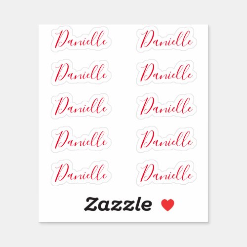 Set of 10 _ Elegant Signature Script Name Danielle Sticker