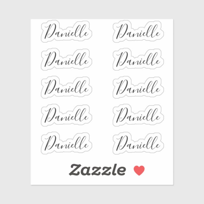 Set of 10 - Elegant Signature Script Name Danielle Sticker