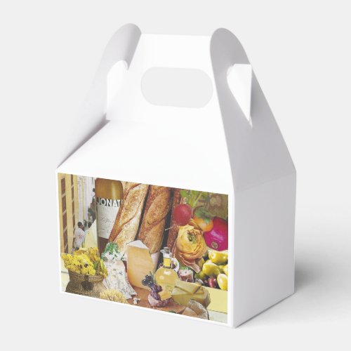 Set of 10 Favor Boxes with Food and Wine Motif