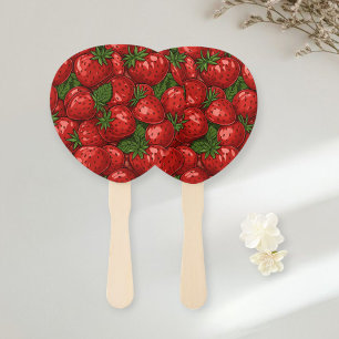 Set of 10 Fresh Strawberry Design Fans