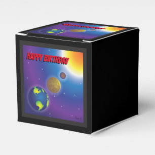 Set of 10 Outer Space Party Favor Boxes