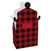 Set of 10 Red Buffalo Plaid Gift Wrap Favor Boxes (Front Open)