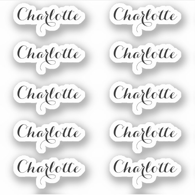 Set of 10 | Small Elegant Script Name Sticker (Front)