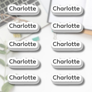 Set of 10 | Small Elegant Script Name Sticker