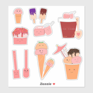Set of 10 Sweet Things Design   Cute Ice Cream Sticker