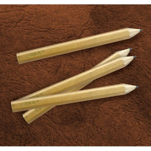 Set of 12 Gold Foil Natural Wooden Golf Pencils