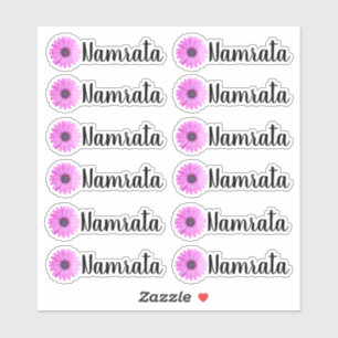Set of 12 Personalized Daisy Name Label Stickers