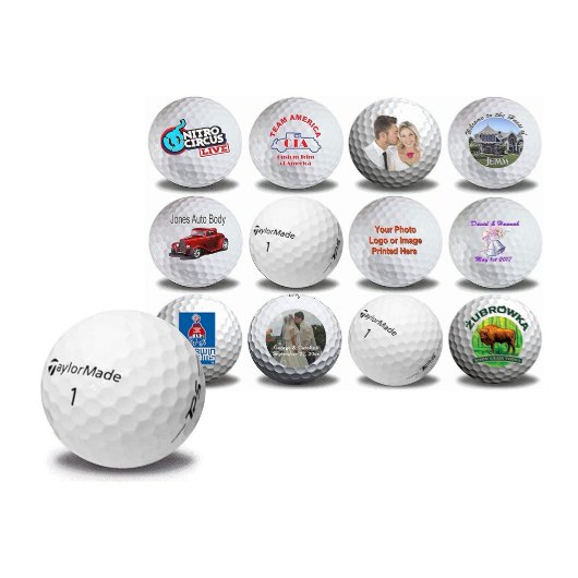 Set of 12 Refinished TP5 Taylormade Golf Balls (Front)