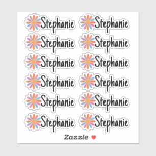 Set of 12 Small Whimsical Daisy Name Labels