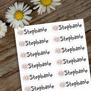 Set of 12 Small Whimsical Daisy Name Labels