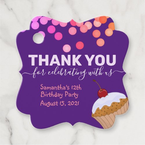 Set of 12 Thank You for Celebrating Birthday Party Favor Tags