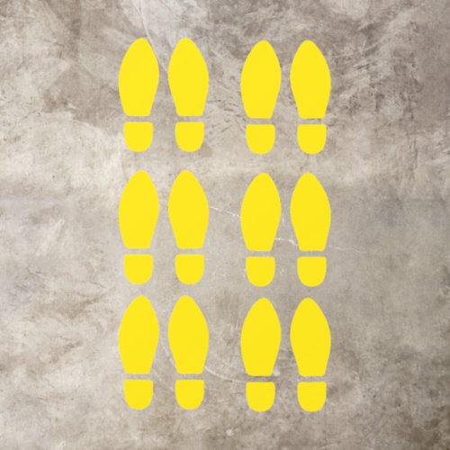 Set of 12 Yellow Footprints Floor Decals