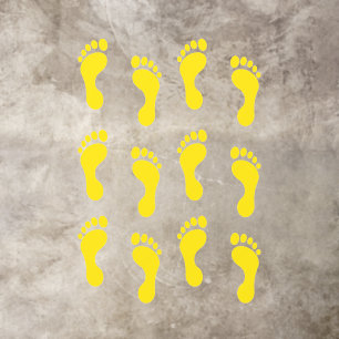 Set of 12 Yellow Footprints Floor Decals