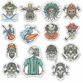 Set Of 14 Stylish Horror Scrapbook Stickers