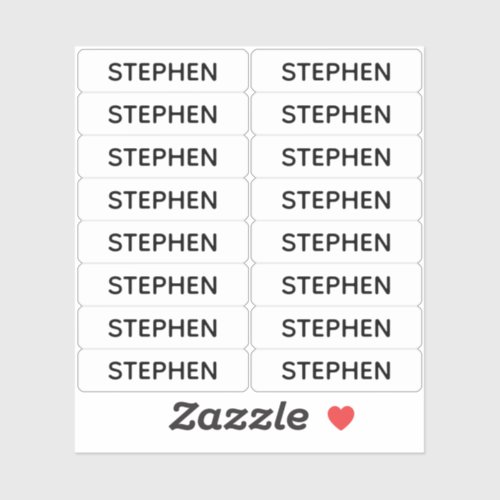 Set of 16 Small Minimalist Custom Name Labels